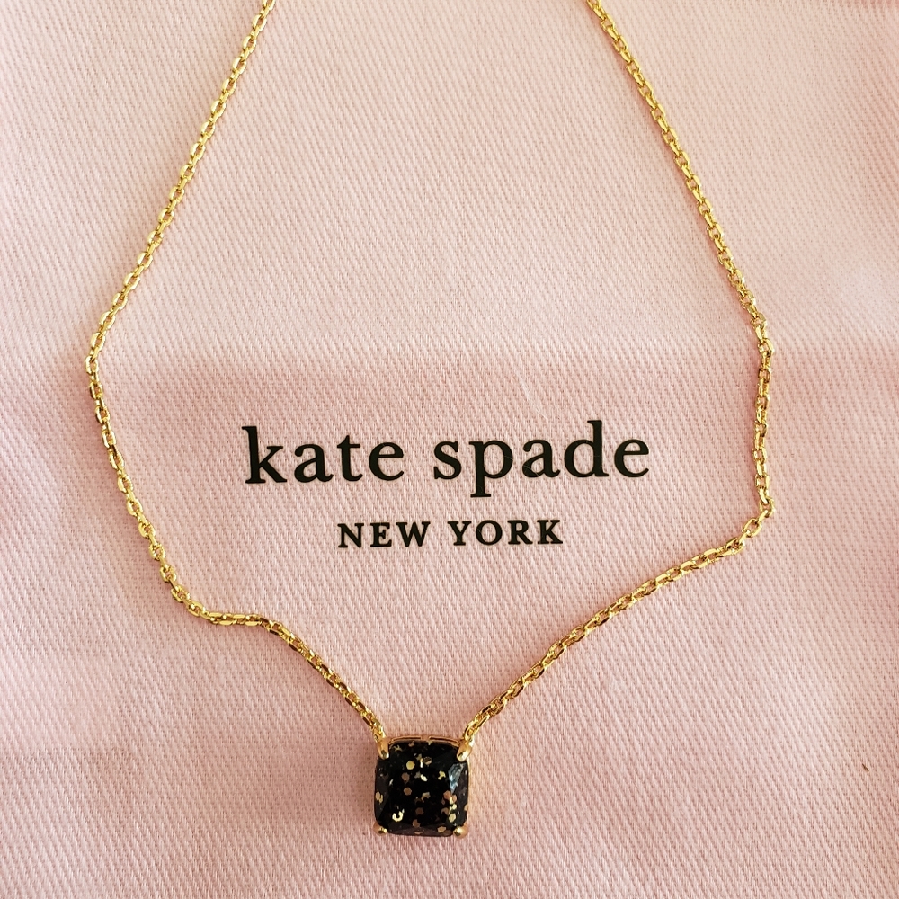 Kate Spade Black Glitter Pendant Necklace
